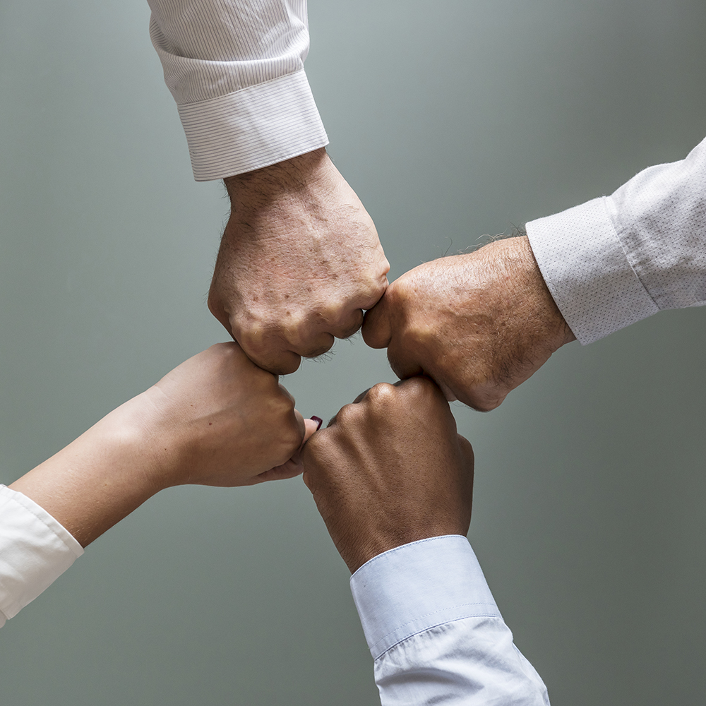 Business hands joined together teamwork